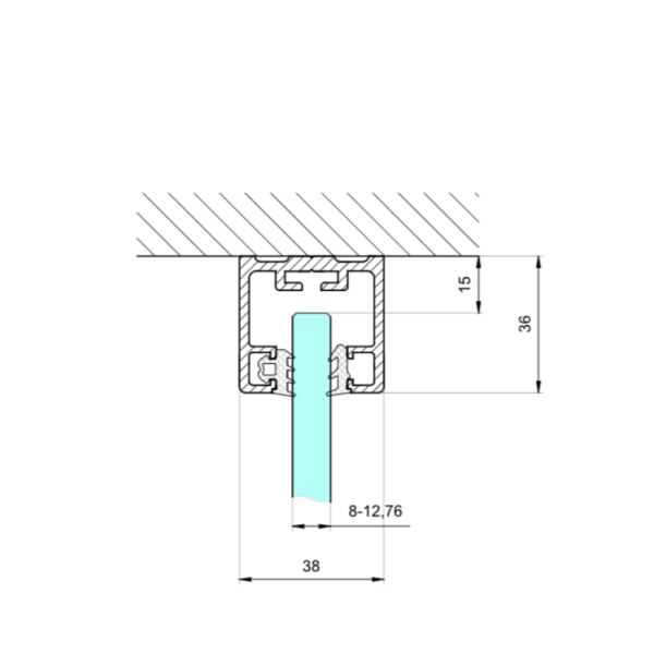 Profil model "U" h= 36 mm,  L = 3000 mm, aluminiu - imagine 3