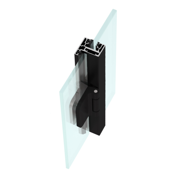 Profil toc ușă model „H” Sticlă-sticlă L=6000mm, aluminiu - imagine 2