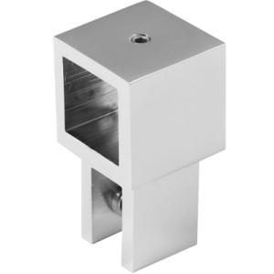 Conector reglabil, cu trecere, alamă, finisaj lucios