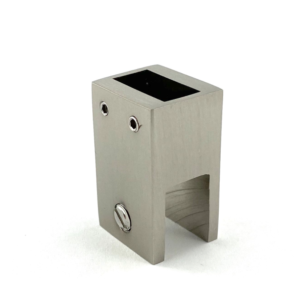 Conector vertical, sticlă 6-12 mm alamă, finisaj satinat - imagine 2