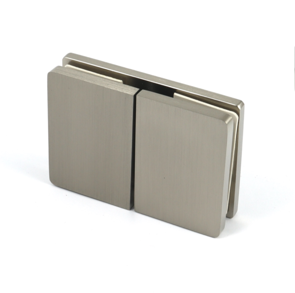 Conector sticlă-sticlă 180 o VERONA SLIM, capac mascare șuruburi, sticlă 6-10mm, alamă, finisaj satinat